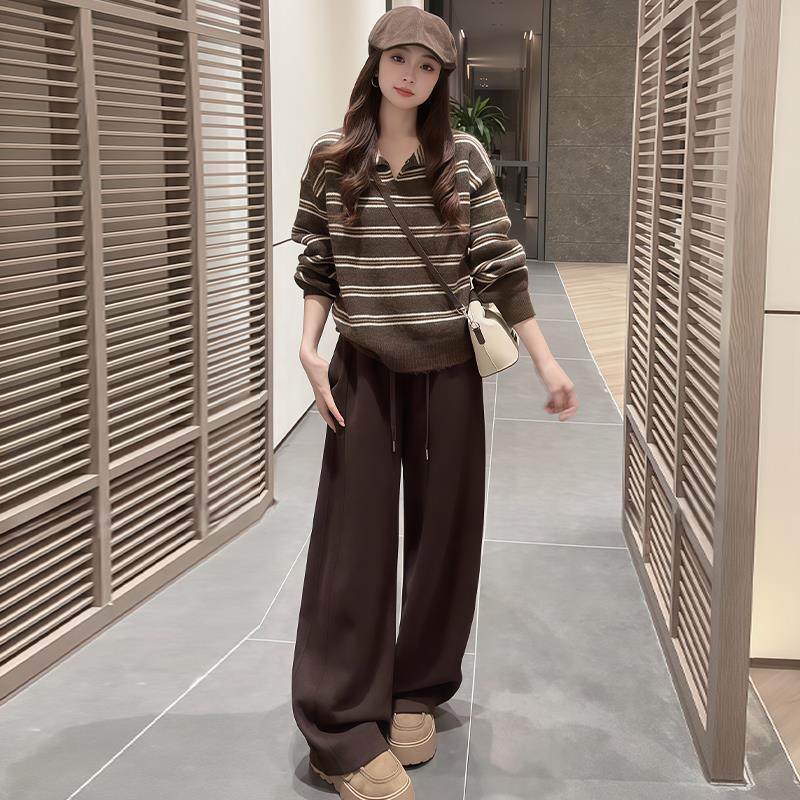 JOYIASS今年流行休闲运动套装女秋季2025新款小香风爆款毛衣阔腿