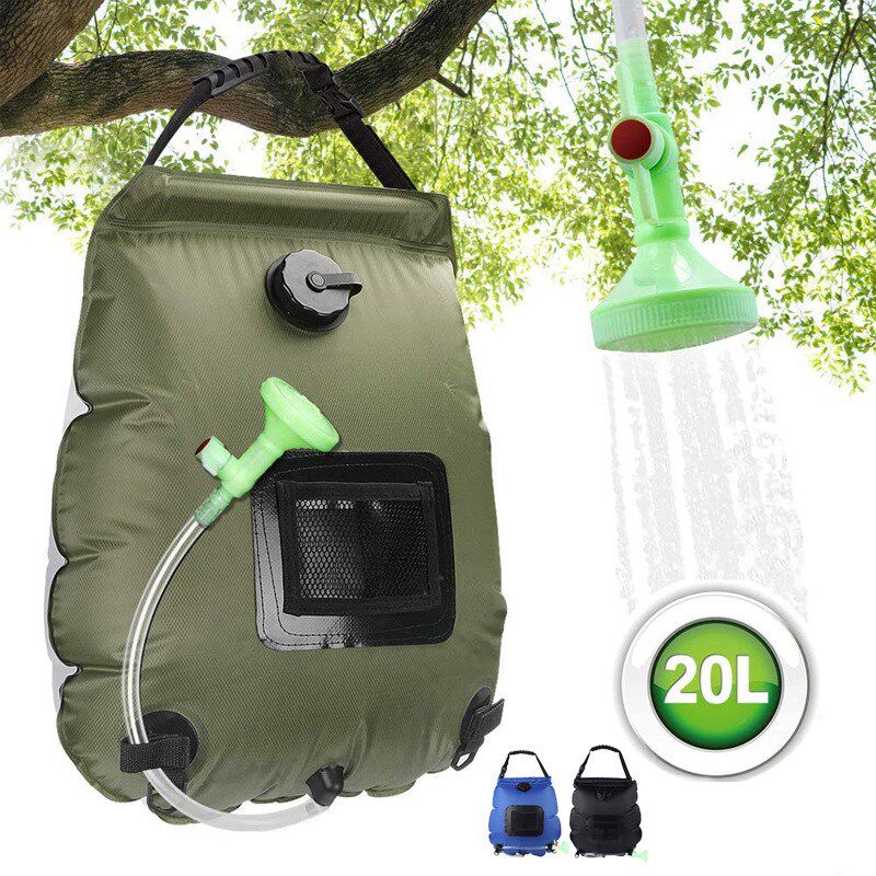 OUTDOOR SOLAR WATER BAG BATH BAG CAMPING BATH WATER STORAGE BAG PORTABLE SHOWER BAG 20L BATH WATER BAG BAG