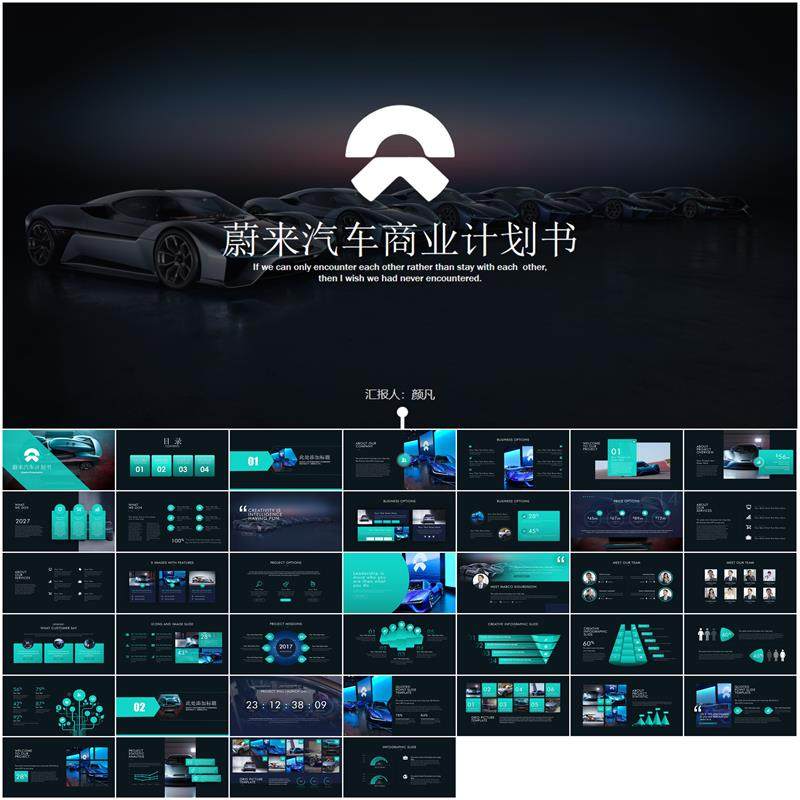 高端品牌新能源汽车营销蔚来汽车商业计划书ppt模板蔚来汽车ppt