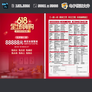 吉祥套餐家装 公司工艺海报整设计活动程解析节年中PSD模板素材
