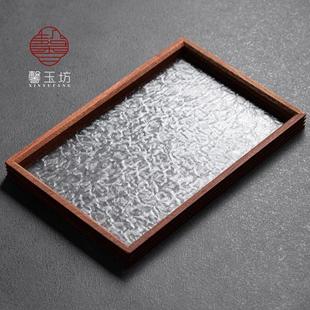 馨玉坊实木亚克力组合托盘干泡台家用盘子复古茶具茶杯水果点心盘