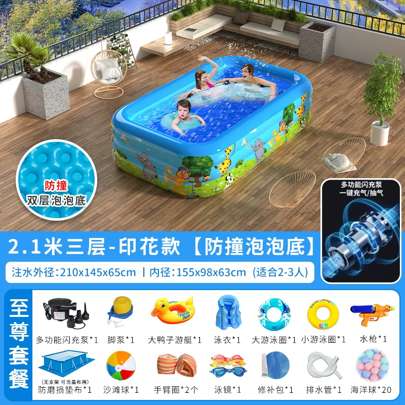 inflating travel swimming pool, increased thickness