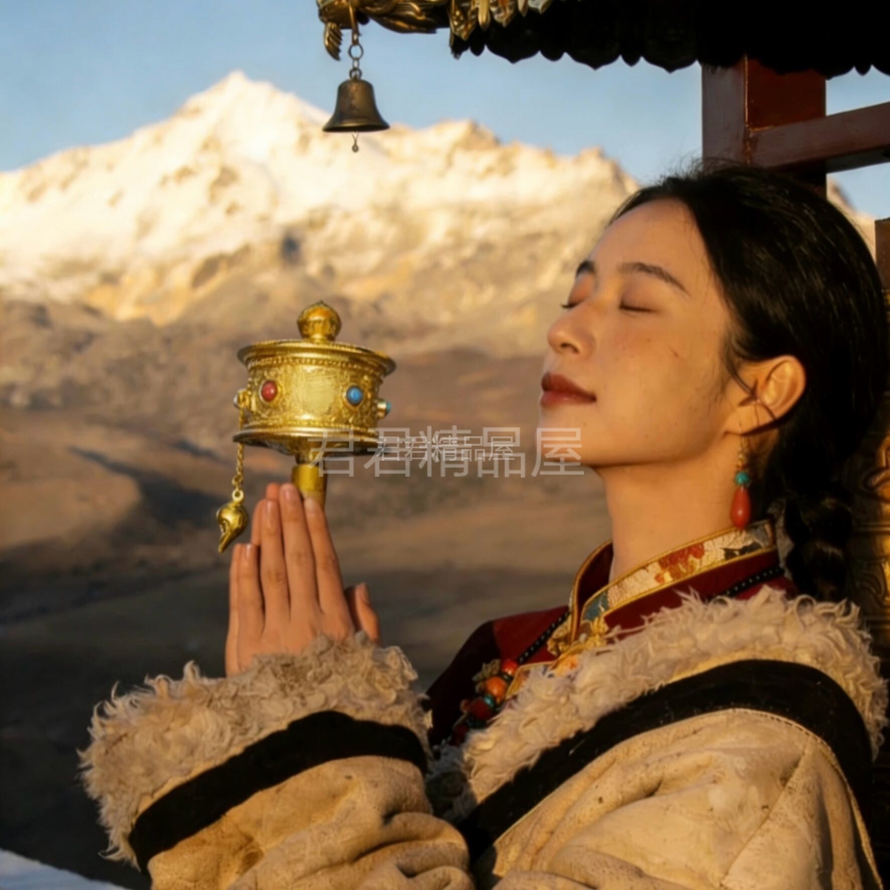 藏式手摇转轮经筒民族风桌面摆件