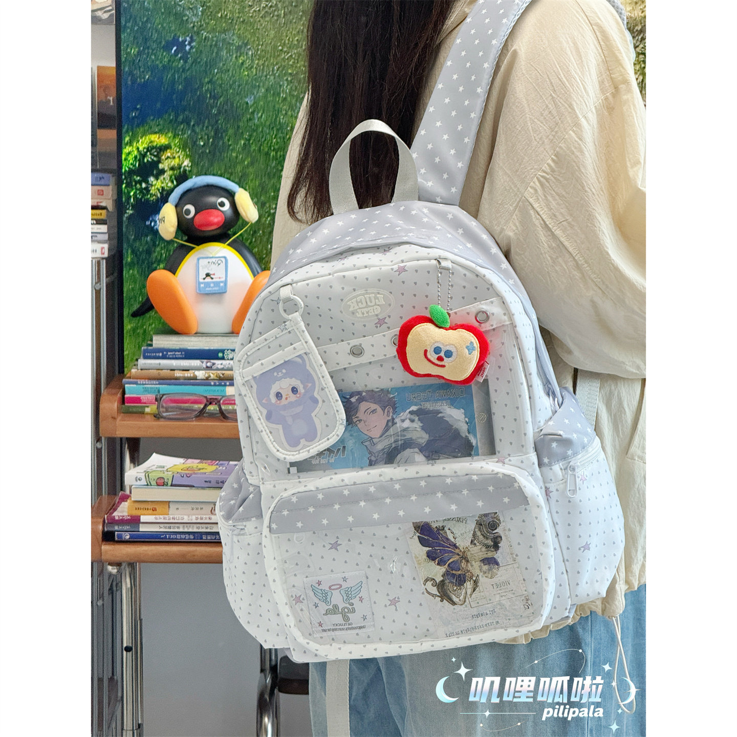 叽哩呱啦可爱二次元痛包书包初中女生大容量双肩包高中学生电脑包,箱包皮具/热销女包/男包,双肩背包,淘宝优惠券,粉丝福利购,淘宝优惠卷