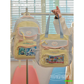 小清新多巴胺拼色猫咪双肩包可爱少女小学生书包学院风大容量背包