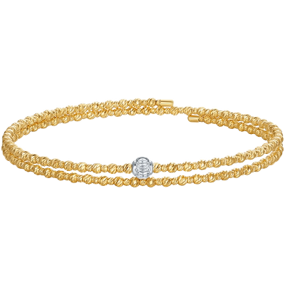 FENS珠宝18K金弹簧分色手镯女