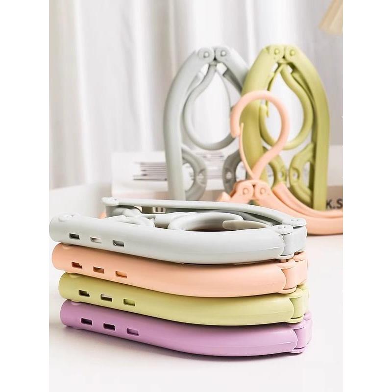 旅行可折叠晾衣架便携式家用挂衣旅游出差晾晒可收纳加厚塑料衣撑