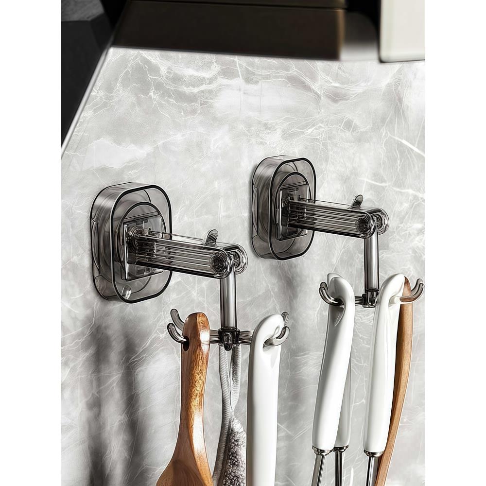 八爪鱼旋转厨房吸盘挂钩免打孔厨具锅铲挂架铲子勺子收纳架置物架