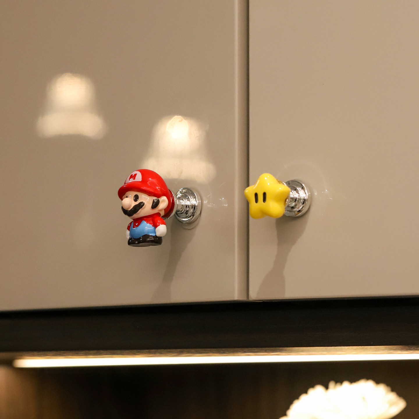 创意马里奥可爱卡通儿童房创意橱柜门衣柜门抽屉拉手把手免打孔