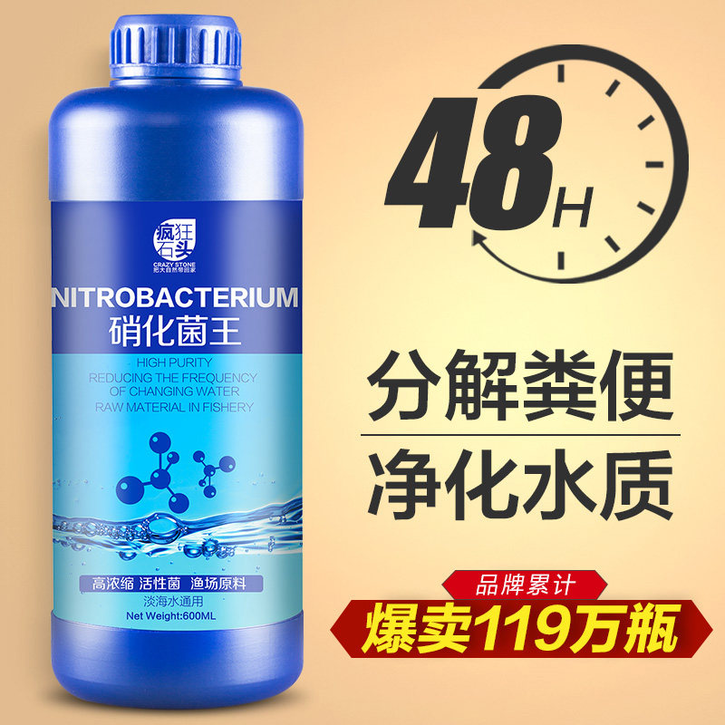 硝化细菌鱼缸用净水剂鱼药养鱼净化水质稳定剂分解鱼粪消化活菌液