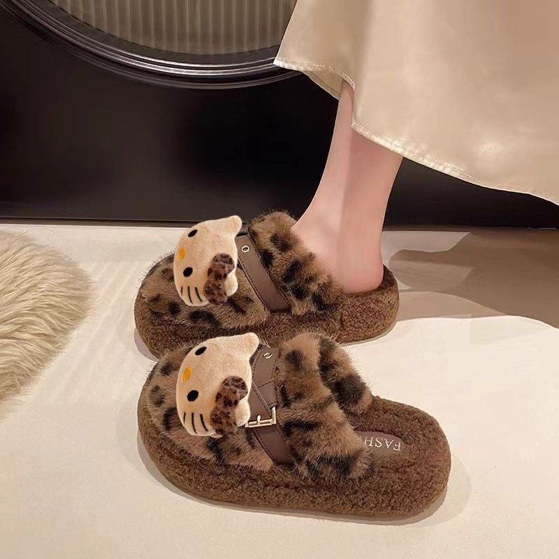 豹纹棉拖鞋女2025新款秋冬季可爱室内居家用防滑包头毛毛拖鞋女士,居家布艺,居家棉拖/棉鞋,淘宝优惠券,粉丝福利购,淘宝优惠卷