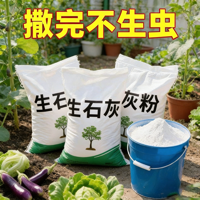 种菜生石灰粉水质净化杀虫驱虫剂干燥剂改善水质改良土壤防霉防病
