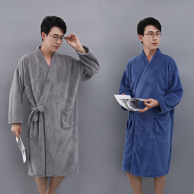 浴巾式浴袍男款2025新款女非全棉纯棉可穿可裹情侣款一对睡袍
