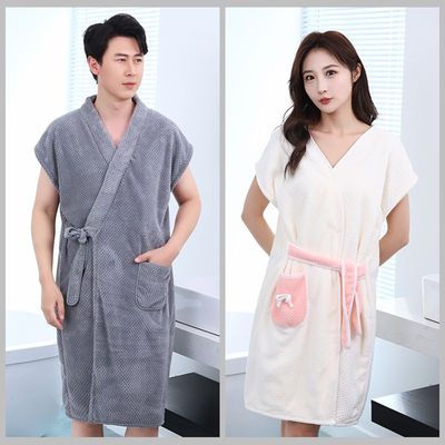 浴巾式浴袍男款2025新款女