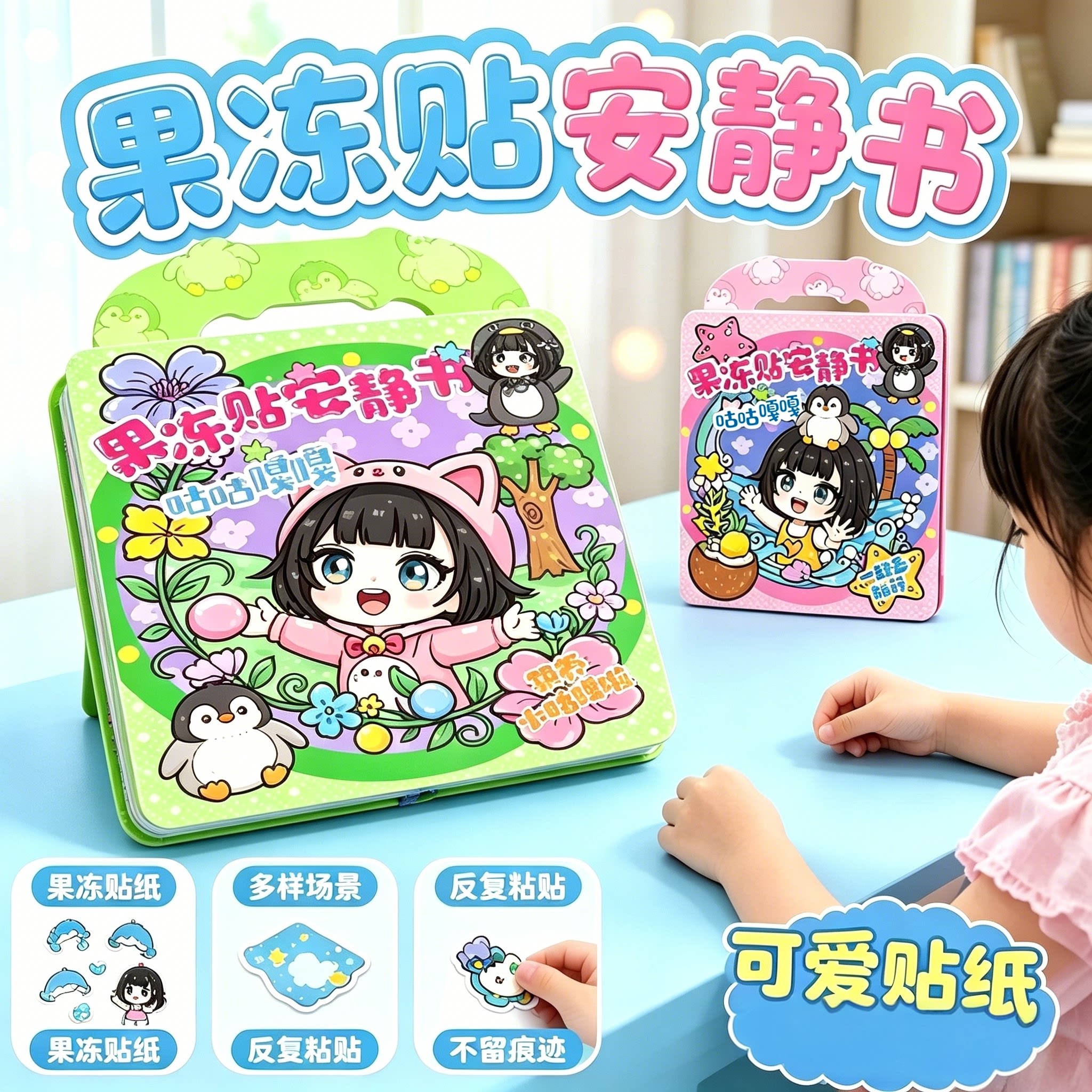 新款咕咕嘎嘎果冻贴安静书图片