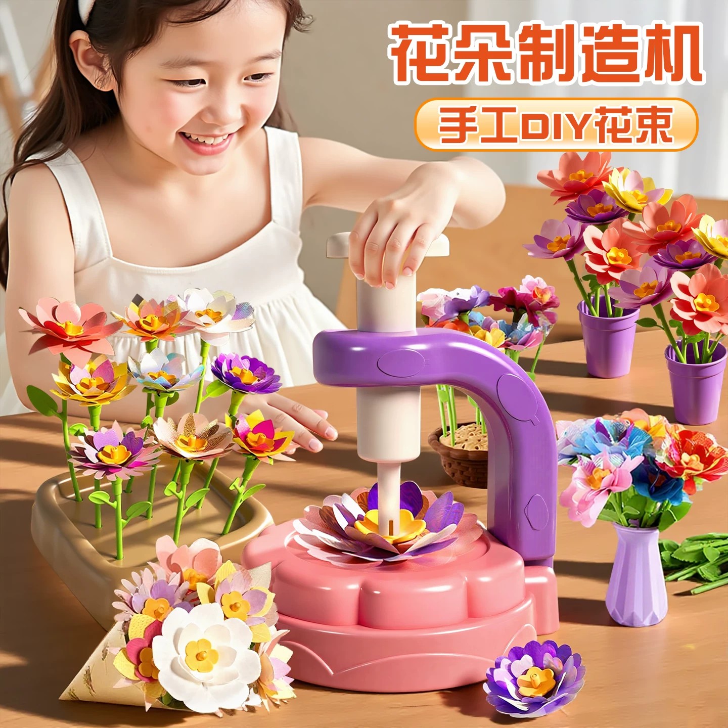 儿童手工diy花艺机玩具图片