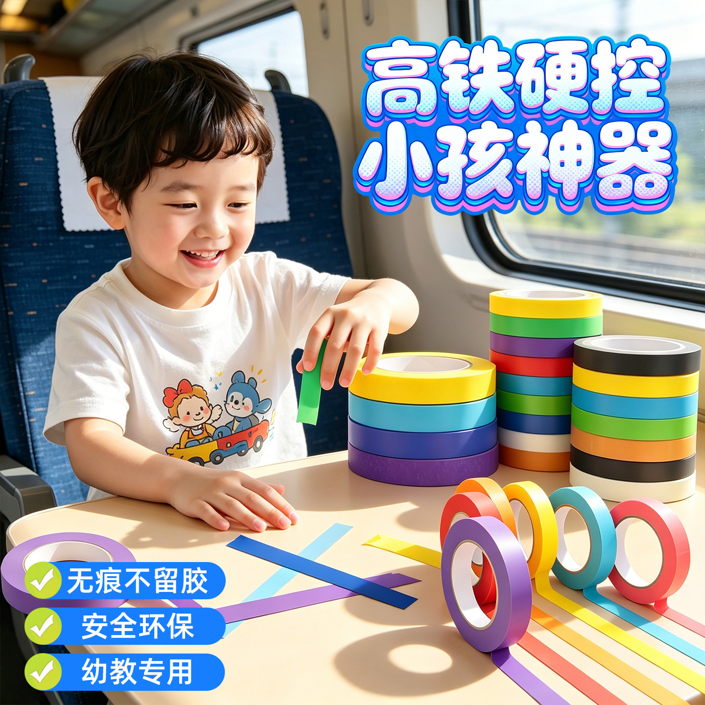 高铁打发时间玩具宝宝旅游便携飞机带娃神器胶带长途旅行哄娃贴纸