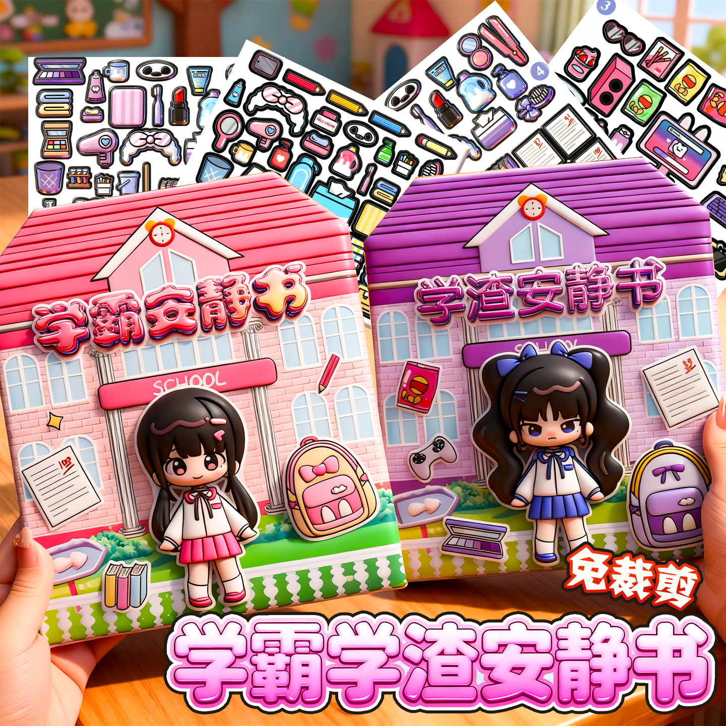 学霸学渣安静书果冻贴纸书