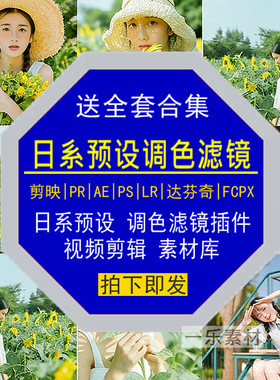 日系预设PR调色PS滤镜LR剪映FCPX达芬奇LUT插件混剪辑视频素材库