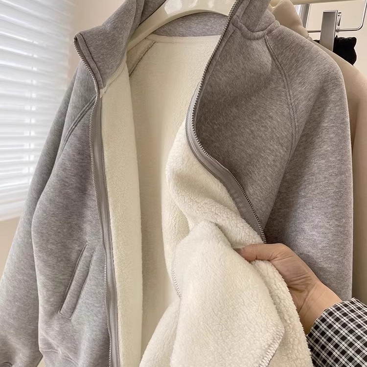 加厚冬季卫衣外套女百搭小暖炉