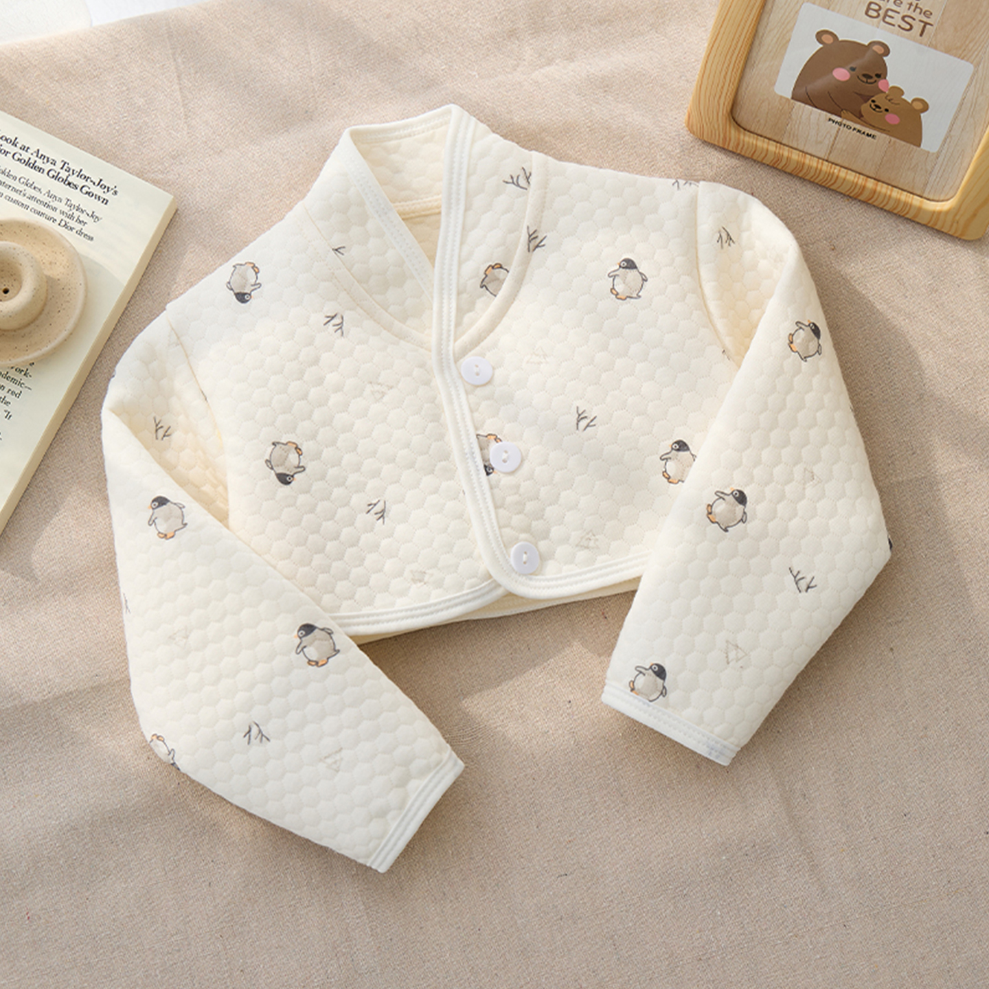 儿童睡觉护肩纯棉加厚保暖衣