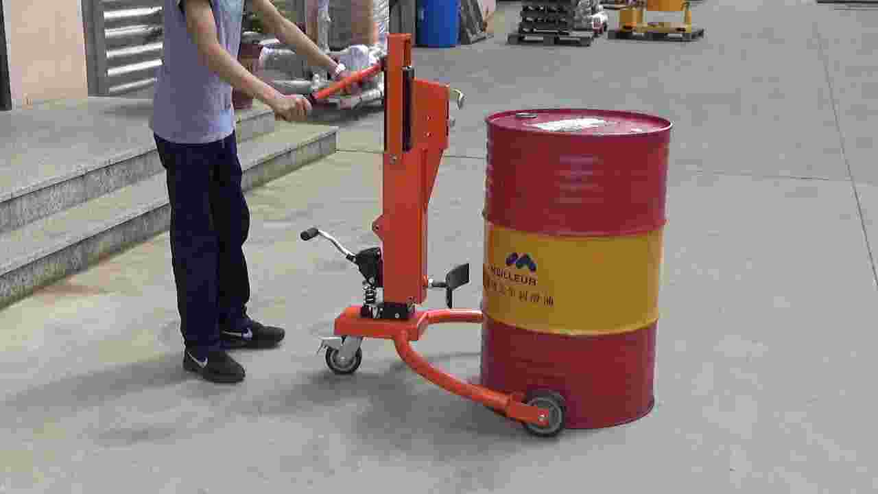 直销脚踏油桶搬运车 dt350脚踏式手动液压抱桶夹鹰嘴夹桶器圆桶装