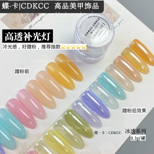 CDKCC蝶卡高透补光灯美甲专用氛围感饰品冰透系列冷光感