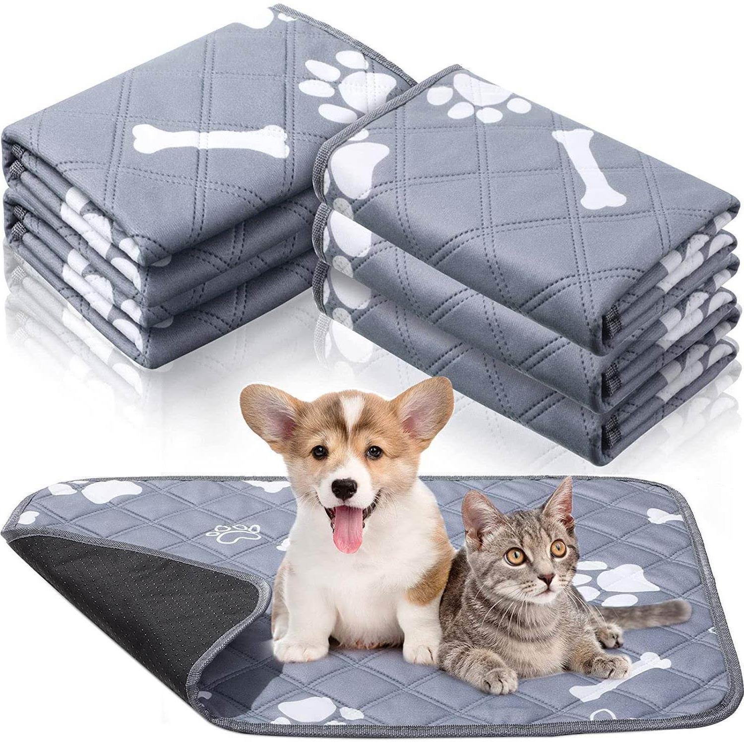 Cat Dog Mat Reusable Dog Pee Pad 4 Layer Super Absorbent Pet