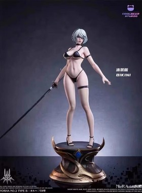 尼尔：机械纪元 NieR:Automata 酷熊 泳装2b 双头雕 手办模型礼物
