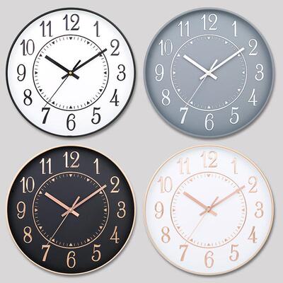 12英寸30CM静音挂钟创意时尚家用客厅立体数字简约钟表wall clock