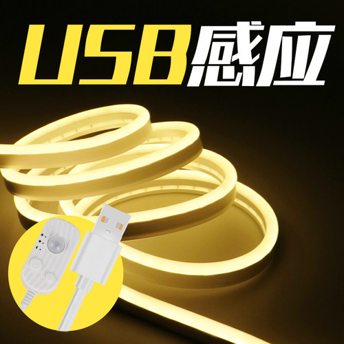 人体感应灯免打孔氛围电脑桌书架