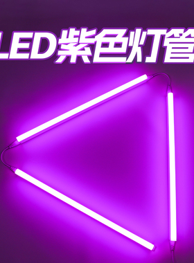 紫色灯管卧室情趣霓虹灯带紫光房间氛围灯条LEDT5T8装饰补光直播