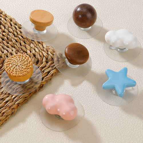 免打孔抽屉拉手儿童房衣柜推拉门强力门窗冰箱马桶盖提粘贴式把手 - 封面