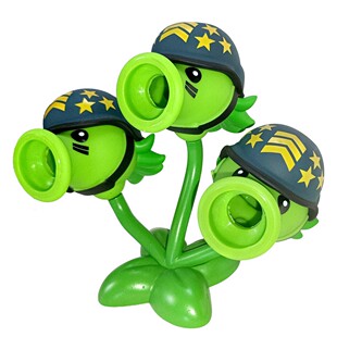 植物大战僵尸玩具墓碑埃及僵尸带音效超级三重机枪豌豆射手光头男