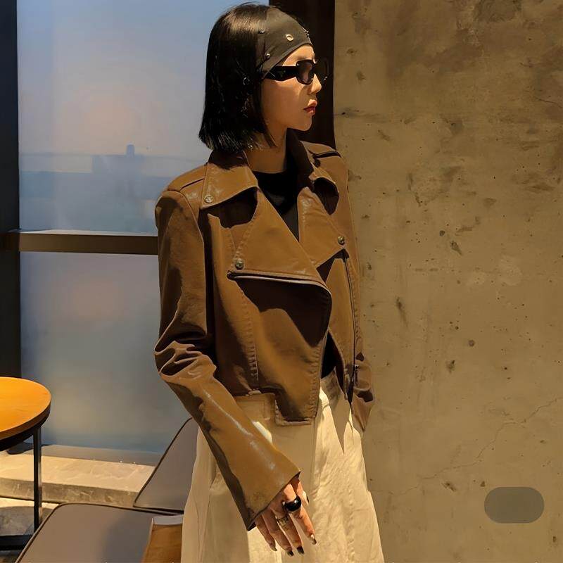 JOYIASS法式复古夹克拉链西装长袖外套女2025年秋冬新款洋气百搭