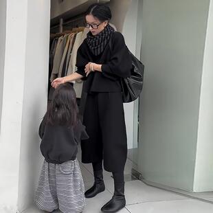 JOYIASS2025超火冬装一整套女黑色简约百搭长袖上衣宽松显瘦阔腿