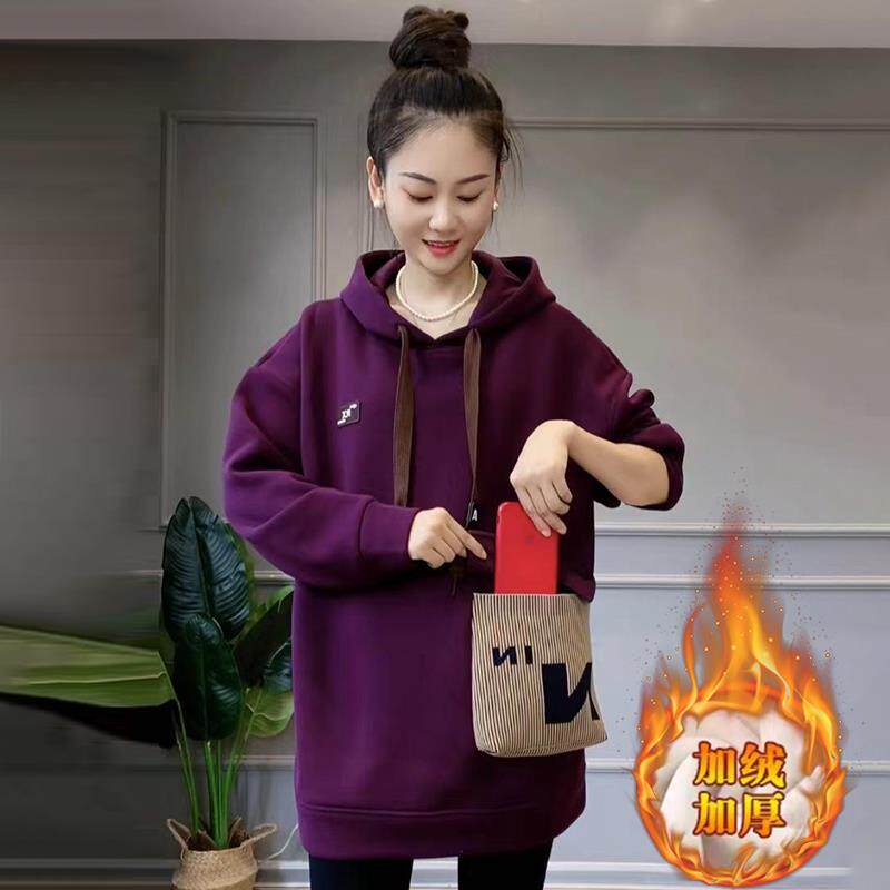 JOYIASS加绒加厚连帽卫衣女士2025秋冬季新款潮流休闲减龄长袖上