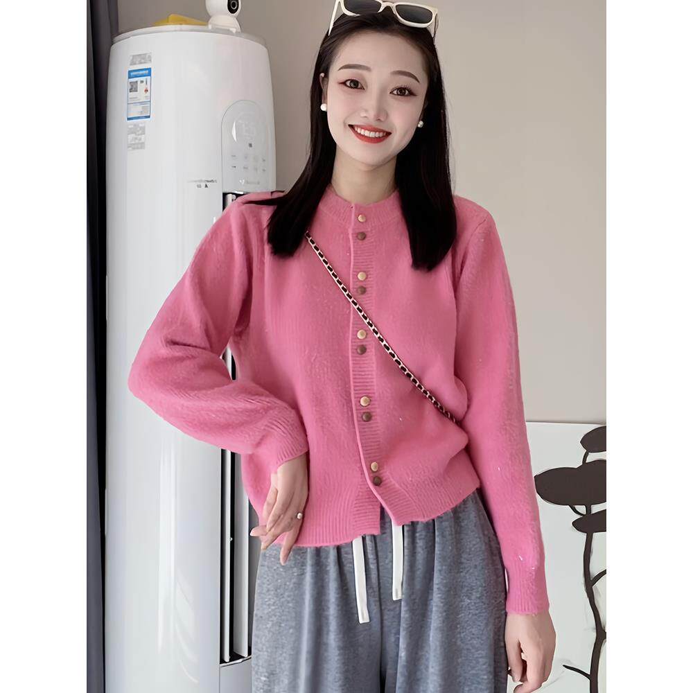 JOYIASS高级感纯色圆领针织毛衣女2025秋冬新款小个子绝美巨好看