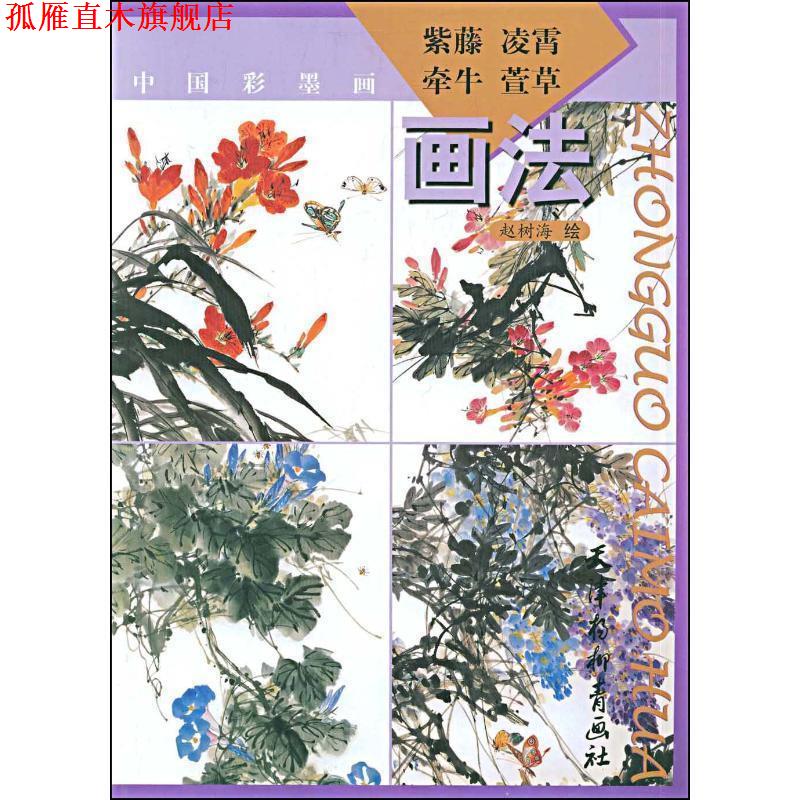 【正版书】 中国彩墨画:紫藤、凌霄、牵牛、萱草画法 赵树海 绘 天津杨柳青画社