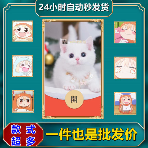 可爱萌宠猫咪红包封面微信序列号vx皮肤激活码新款动态音乐非永久