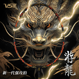 VS威臣黑游龙全碳素纤维超轻4U专业训练比赛男女暴力进攻羽毛球拍