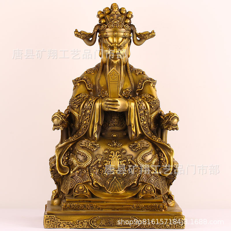 黄铜广济龙五爷四海神像摆件金属装饰品人物工艺品