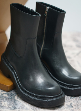 新款看步LAB Vamonos复古厚底增高短靴百搭舒适时尚保暖靴子女靴