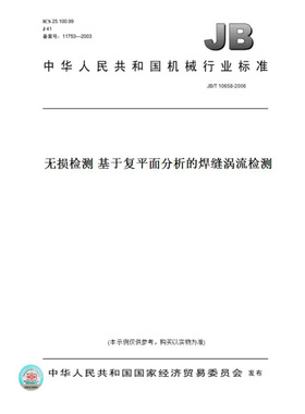 【纸版图书】JB/T10658-2006无损检测基于复平面分析的焊缝涡流检测