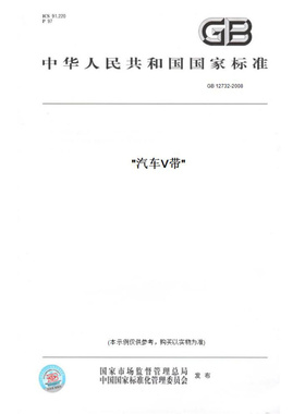 【纸版图书】GB12732-2008汽车V带