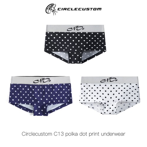 CIRCLECUSTOM胶囊系列C13波点印花女士全棉平角裤两色法式内裤