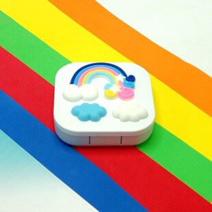 迷你彩虹云朵硅塑胶宝宝乳牙盒新品换牙齿保存纪念收藏礼物盒