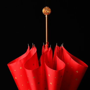 结婚用的红伞新娘出嫁婚嫁新娘伞中国风新娘子出门长柄两用婚礼伞