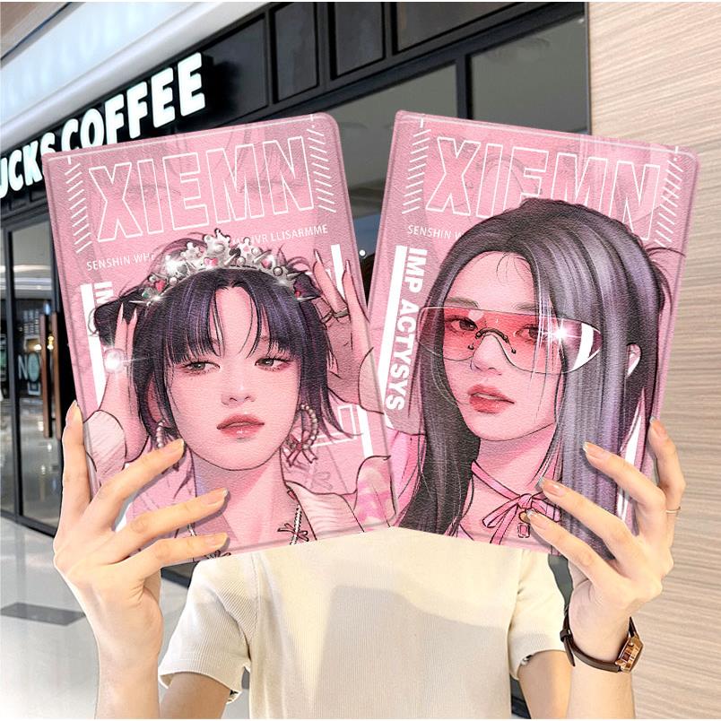 gidle华为平板matepad11保护套5s壳air12宋雨琦v8pro外壳8荣耀9周边m6带笔槽5小米7三折6pro适用6s红米se2024