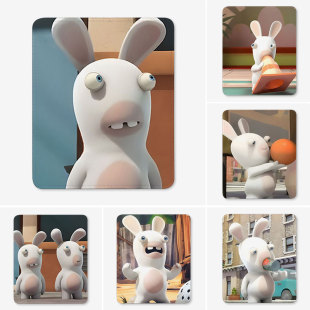 疯狂的兔子鼠标垫小号电脑垫子高颜值锁边加厚恶搞怪沙雕女生卡通